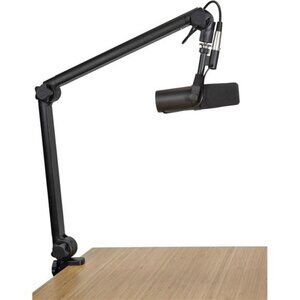 Deluxe Desk-Mounted Broadcast Microphone Boom Stand For Podcasts & Recording